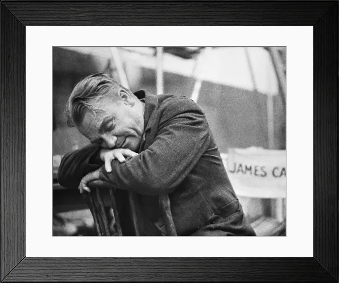 Framed Print : James Cagney Napping on Movie Set