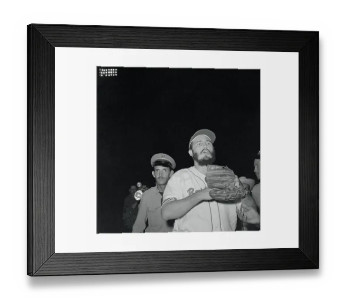 Framed Print : Fidel Castro in Baseball Uniform Framed Print : Fidel Castro in Baseball Uniform