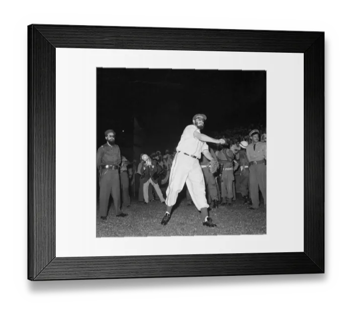 Framed Print : Fidel Castro Throwing Baseball Framed Print : Fidel Castro Throwing Baseball