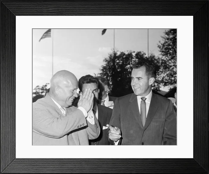 Framed Print : Richard Nixon Wags Finger At Khrushchev Framed Print : Richard Nixon Wags Finger At Khrushchev