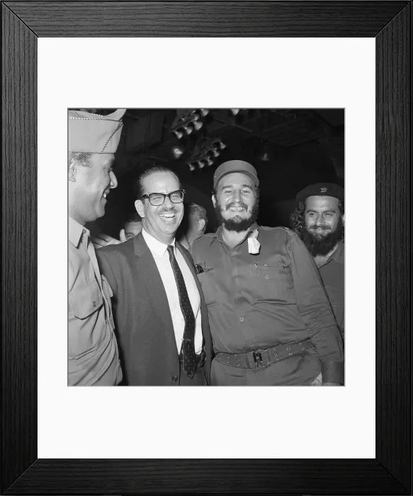 Framed Print : Fidel Castro Posing Happily With Textile Affiliate Framed Print : Fidel Castro Posing Happily With Textile Affiliate