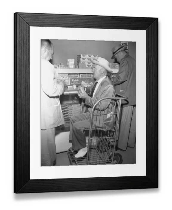 Framed Print : Governor Earl Long Sitting in Bread Basket at Supermarket Framed Print : Governor Earl Long Sitting in Bread Basket at Supermarket
