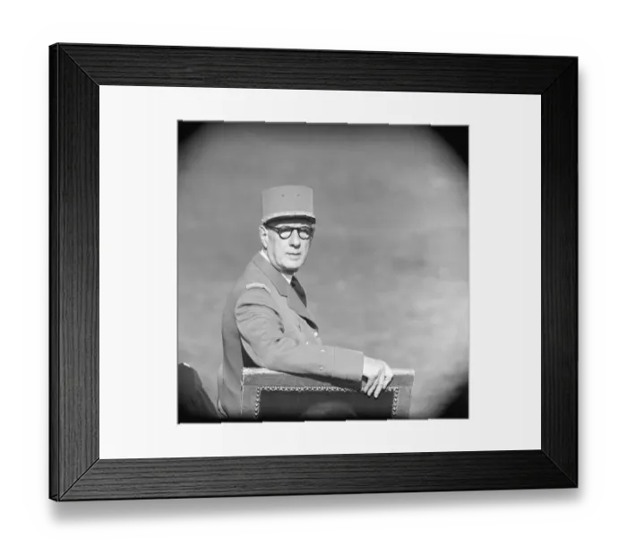 Framed Print : Charles De Gaulle Watching Parade Framed Print : Charles De Gaulle Watching Parade