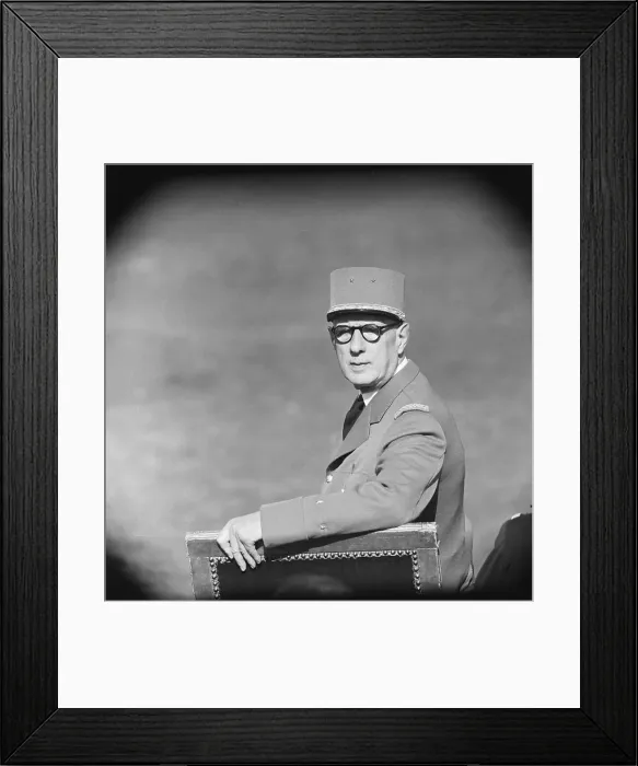 Framed Print : Charles De Gaulle Watches Parade Framed Print : Charles De Gaulle Watches Parade