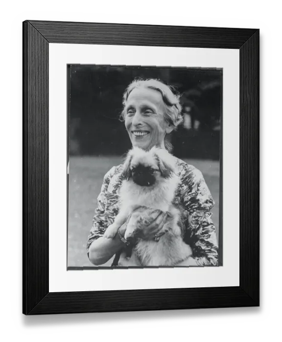 Framed Print : Queen Louise Smiling with Dog Framed Print : Queen Louise Smiling with Dog