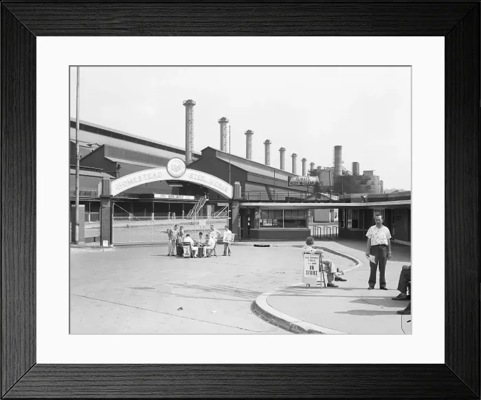 Framed Print : Steel Workers Play Cards at Factory Entrance Framed Print : Steel Workers Play Cards at Factory Entrance
