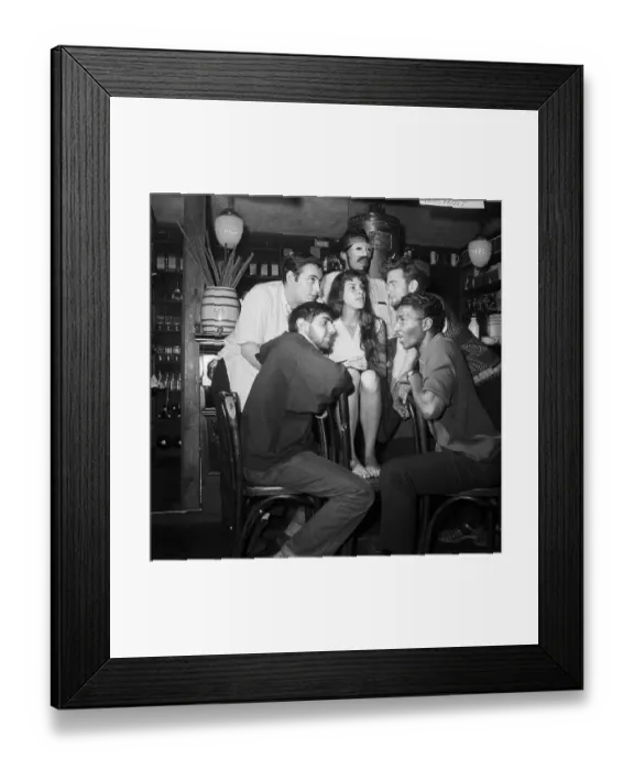 Framed Print : Miss Beatnik Surrounded by Judges
