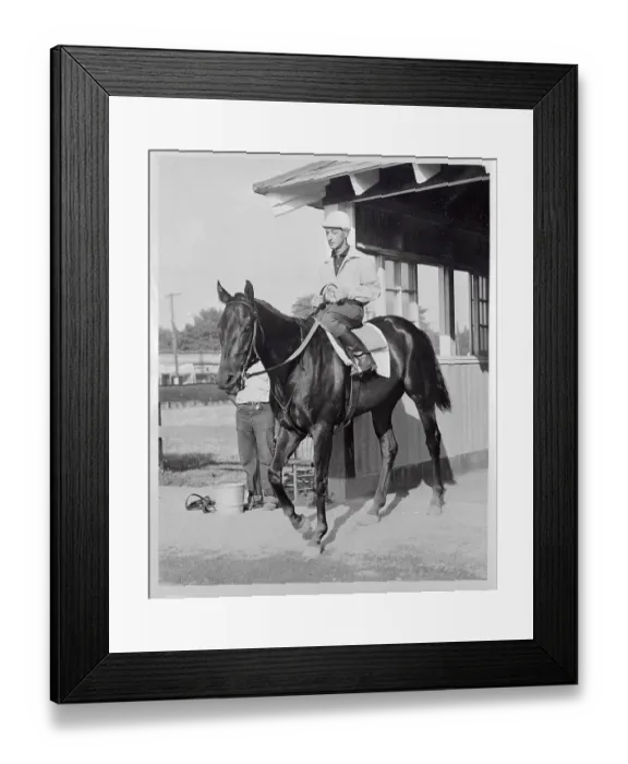 Framed Print : Eddie Arcaro Sitting Atop Whitley Framed Print : Eddie Arcaro Sitting Atop Whitley