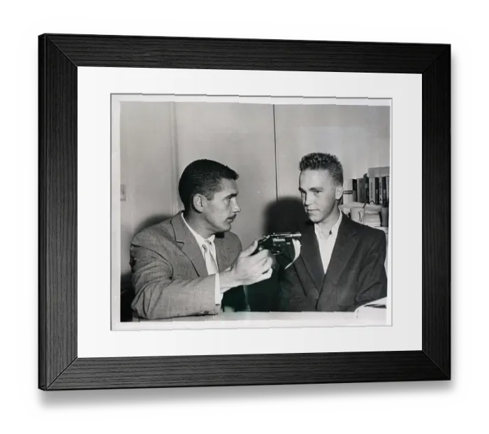 Framed Print : Police Officer Hold Gun On Burgler Framed Print : Police Officer Hold Gun On Burgler