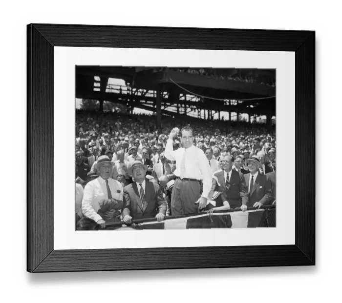 Framed Print : Ricard Nixon Tosses Out First Ball Framed Print : Ricard Nixon Tosses Out First Ball