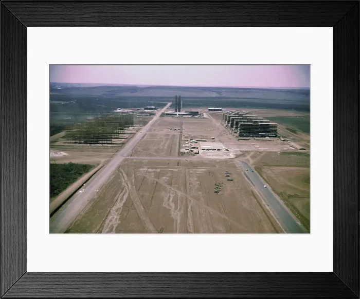 Framed Print : Aerial View of Building Construction Framed Print : Aerial View of Building Construction