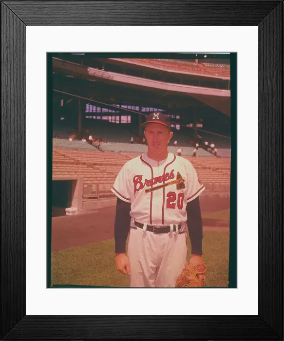 Framed Print : Braves Pitcher Don McMahon Posing in Uniform at Stadium Framed Print : Braves Pitcher Don McMahon Posing in Uniform at Stadium
