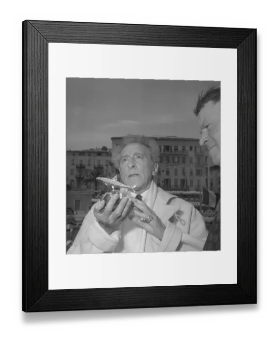 Framed Print : Jean Cocteau With Golden Sardine Award Framed Print : Jean Cocteau With Golden Sardine Award