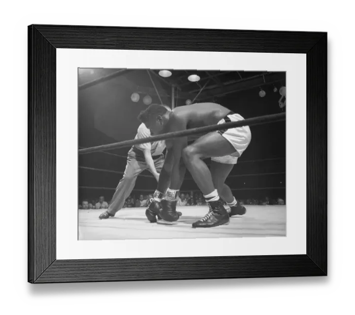 Framed Print : Boxer Floyd Patterson Trying to Stand During Match Framed Print : Boxer Floyd Patterson Trying to Stand During Match