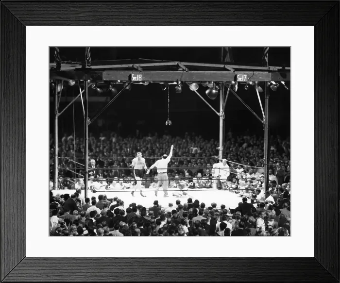 Framed Print : Referee About to Raise Ingemar Johansson's Hand Framed Print : Referee About to Raise Ingemar Johansson's Hand