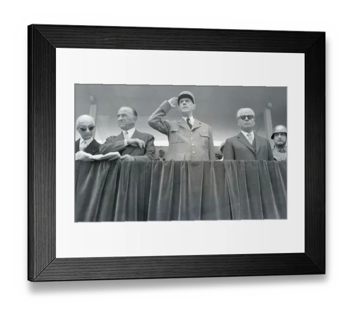 Framed Print : Charles De Gaulle And Giovanni Gronchi Framed Print : Charles De Gaulle And Giovanni Gronchi