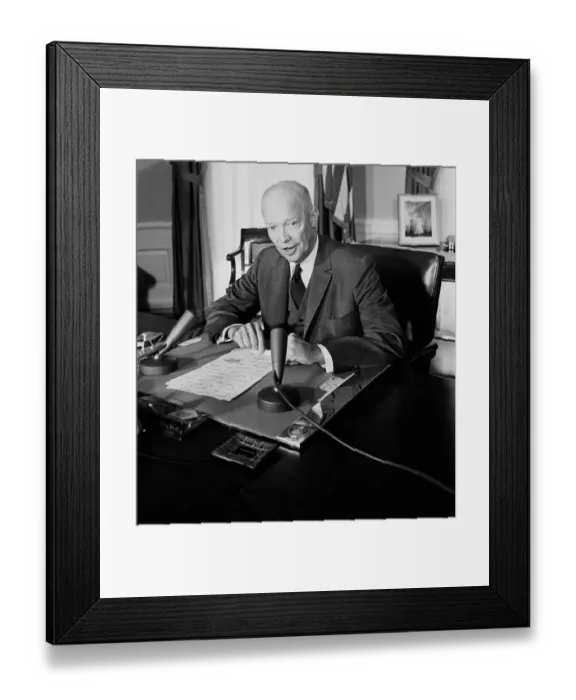 Framed Print : President Eisenhower Gives Speech Framed Print : President Eisenhower Gives Speech