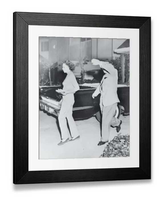 Framed Print : Lenore Lemmon Leaving Home of George Reeves Framed Print : Lenore Lemmon Leaving Home of George Reeves
