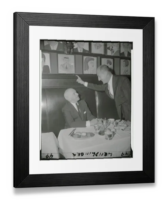 Framed Print : Restaurant Waiter Talking with Walter Winchell Framed Print : Restaurant Waiter Talking with Walter Winchell