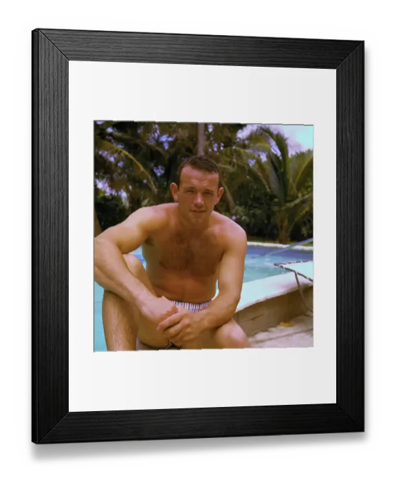 Framed Print : Ingemar Johannson at His Swimming Pool Framed Print : Ingemar Johannson at His Swimming Pool