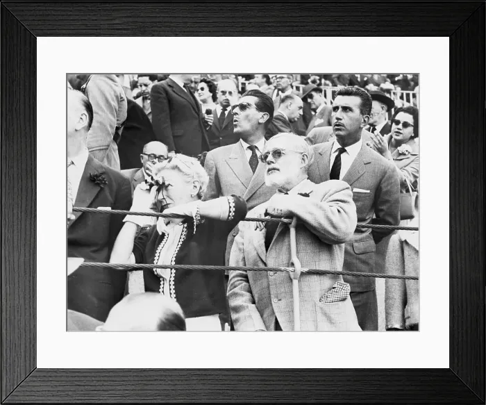 Framed Print : Ernest Hemmingway and Wife Watching Bullfight Framed Print : Ernest Hemmingway and Wife Watching Bullfight