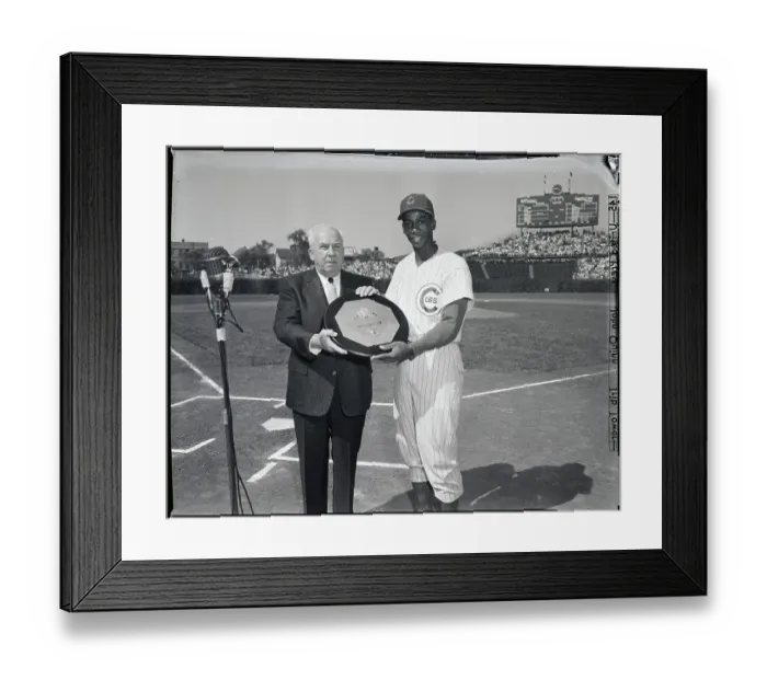 Framed Print : Ernie Banks Receiving the MVP Awards Framed Print : Ernie Banks Receiving the MVP Awards