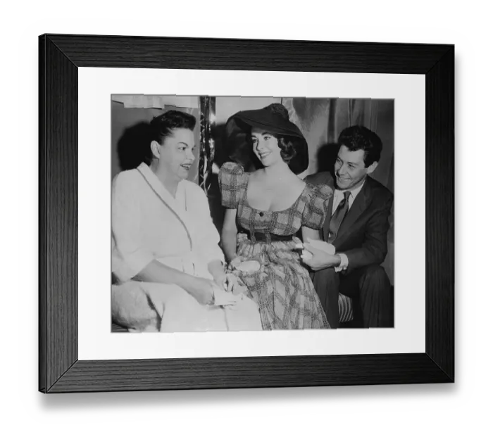 Framed Print : Informal Judy Garland Being Visited by Elizabeth Taylor and Eddie Fisher Framed Print : Informal Judy Garland Being Visited by Elizabeth Taylor and Eddie Fisher