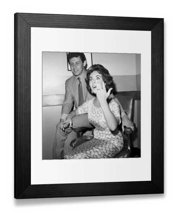 Framed Print : Elizabeth Taylor Modeling Her Wedding Ring Framed Print : Elizabeth Taylor Modeling Her Wedding Ring