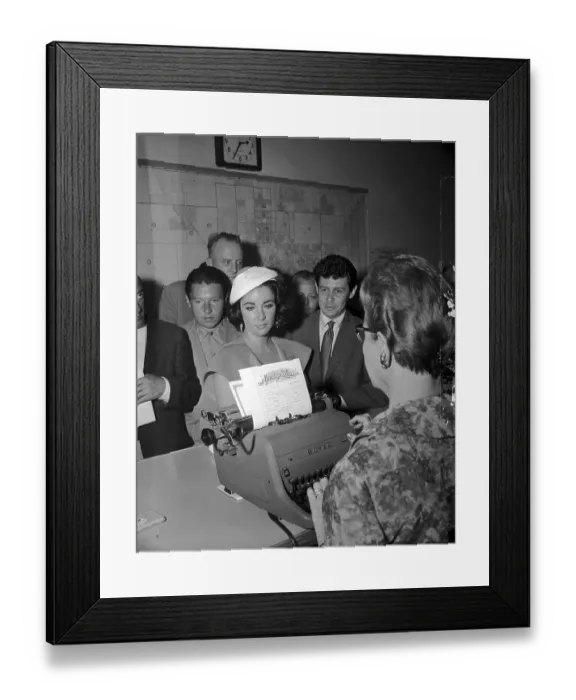 Framed Print : Liz Taylor and Eddie Fisher's License Framed Print : Liz Taylor and Eddie Fisher's License