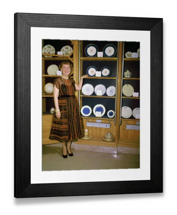 Framed Print : Mamie Eisenhower with Fine China in White House Framed Print : Mamie Eisenhower with Fine China in White House
