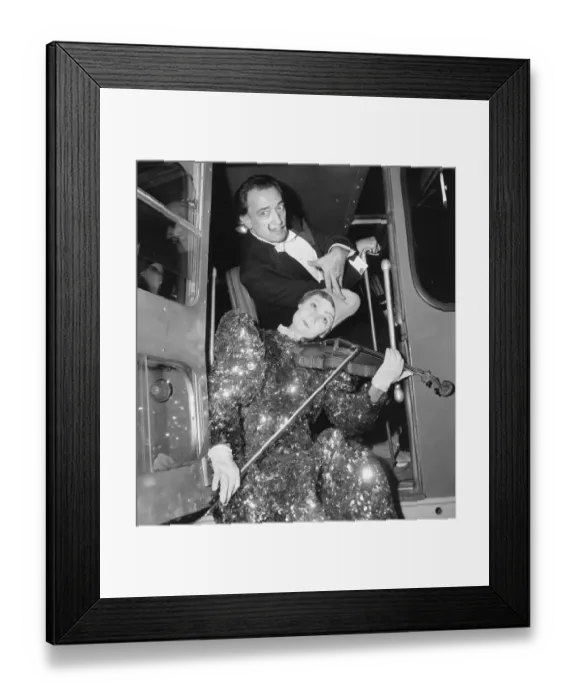 Framed Print : Salvador Dali with Clown Playing Violin Framed Print : Salvador Dali with Clown Playing Violin