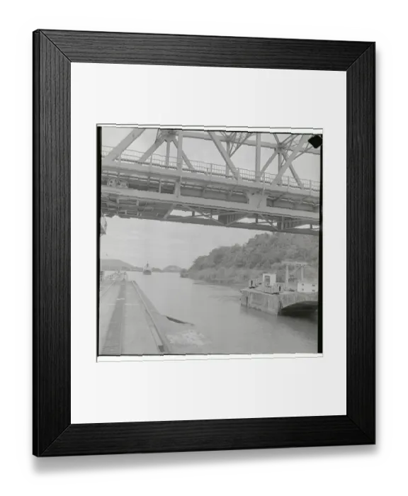 Framed Print : View of Ship Traveling on Panama Canal Framed Print : View of Ship Traveling on Panama Canal