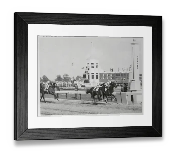 Framed Print : Winning Horses Crossing Finish Line of 1959 Kentucky Derby