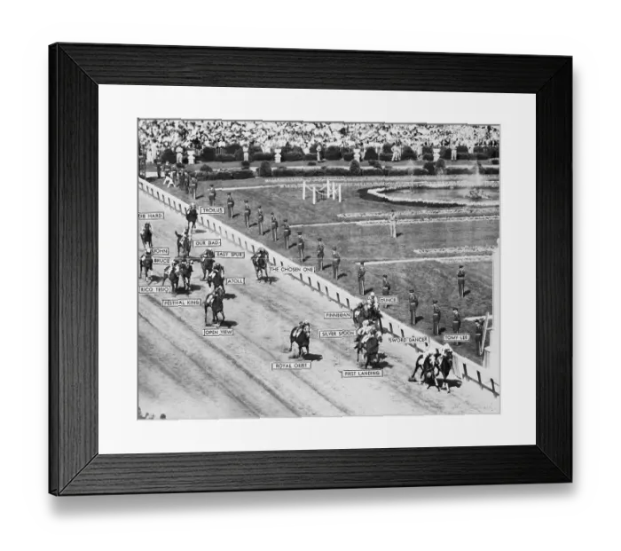 Framed Print : Aerial View of Finish of 1959 Kentucky Derby Framed Print : Aerial View of Finish of 1959 Kentucky Derby