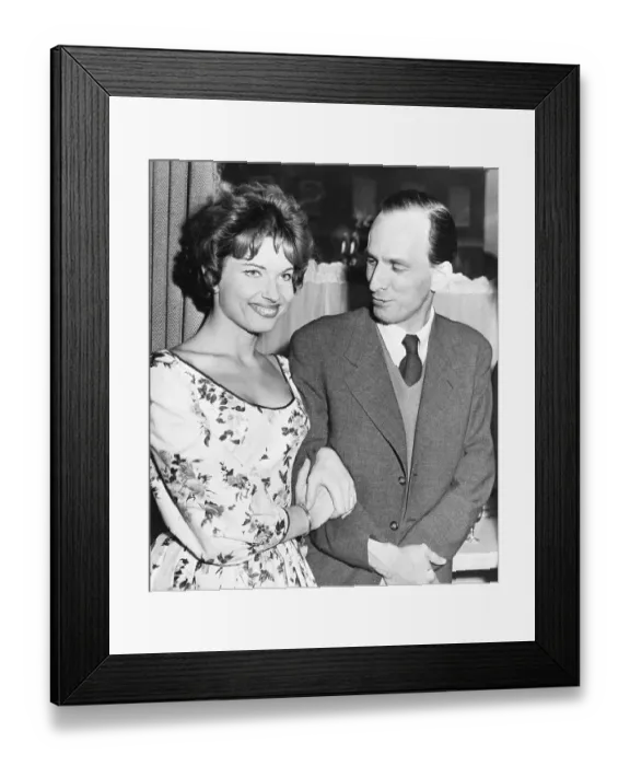 Framed Print : Ingmar Bergman with Gunnel Lindblom on Arm Framed Print : Ingmar Bergman with Gunnel Lindblom on Arm