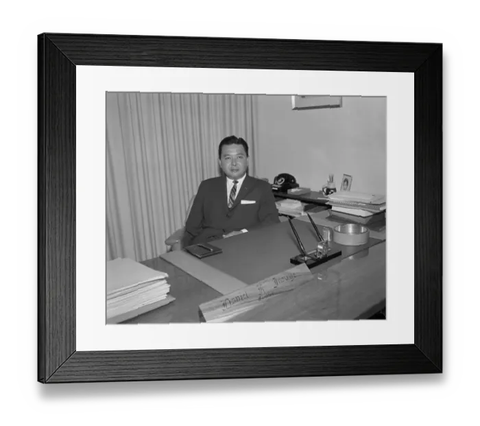 Framed Print : US Senate Candidate Daniel Inouye Framed Print : US Senate Candidate Daniel Inouye
