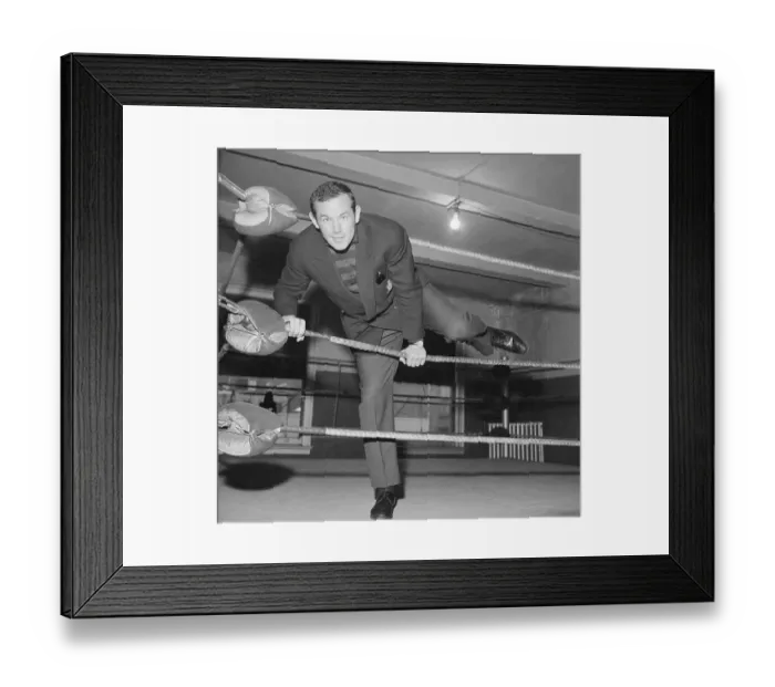 Framed Print : Ingemar Johansson Climbing Through Ropes Framed Print : Ingemar Johansson Climbing Through Ropes