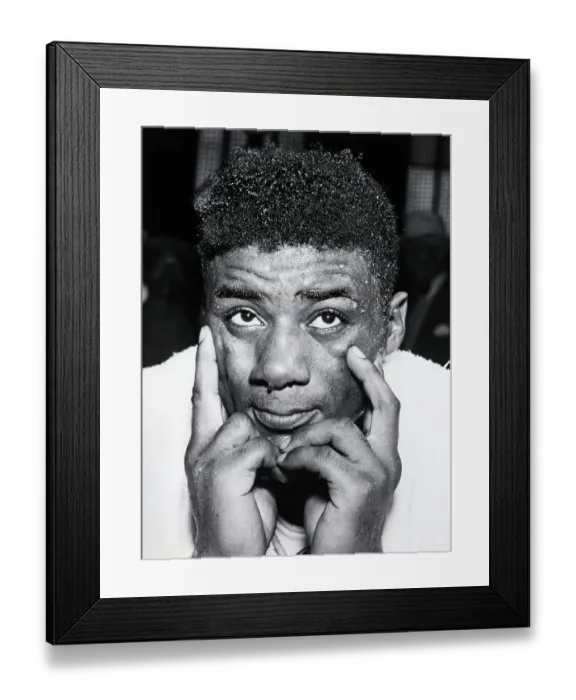 Framed Print : Floyd Patterson With Hands At Face Framed Print : Floyd Patterson With Hands At Face