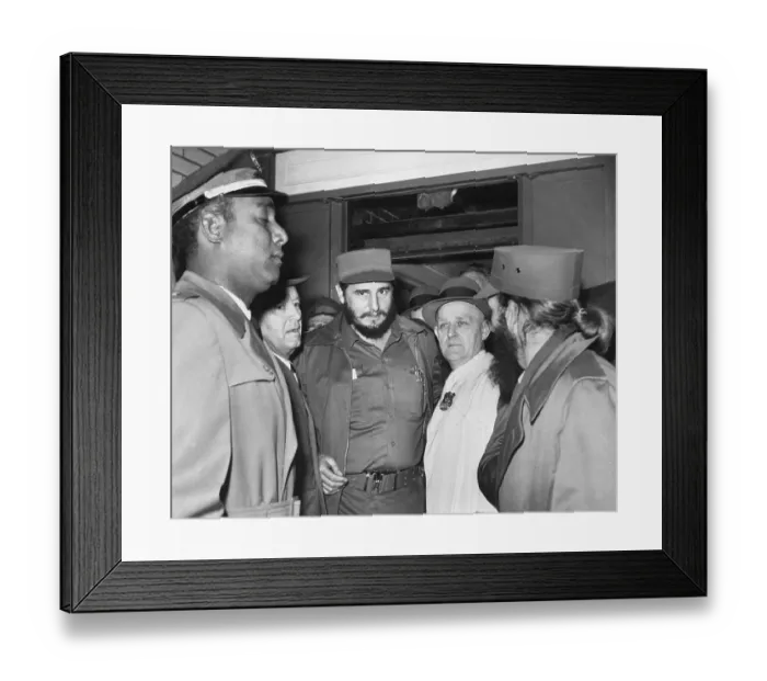 Framed Print : Fidel Castro Arriving at Penn Station Framed Print : Fidel Castro Arriving at Penn Station