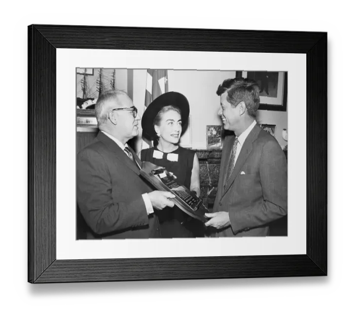 Framed Print : Kennedy Gets Award; Joan Crawford In Bac Framed Print : Kennedy Gets Award; Joan Crawford In Bac
