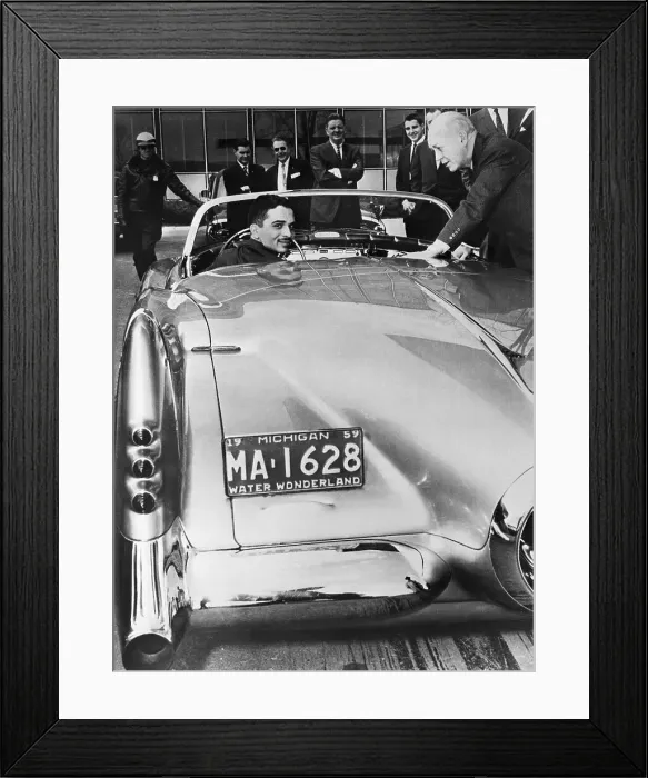 Framed Print : King Hussein in GM Sports Car Framed Print : King Hussein in GM Sports Car