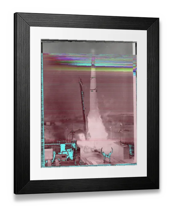 Framed Print : Discoverer Series Rocket Containing Satellite Blasting Off Framed Print : Discoverer Series Rocket Containing Satellite Blasting Off