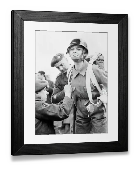 Framed Print : Brigitte Bardot During Filming of Babette Goes to War