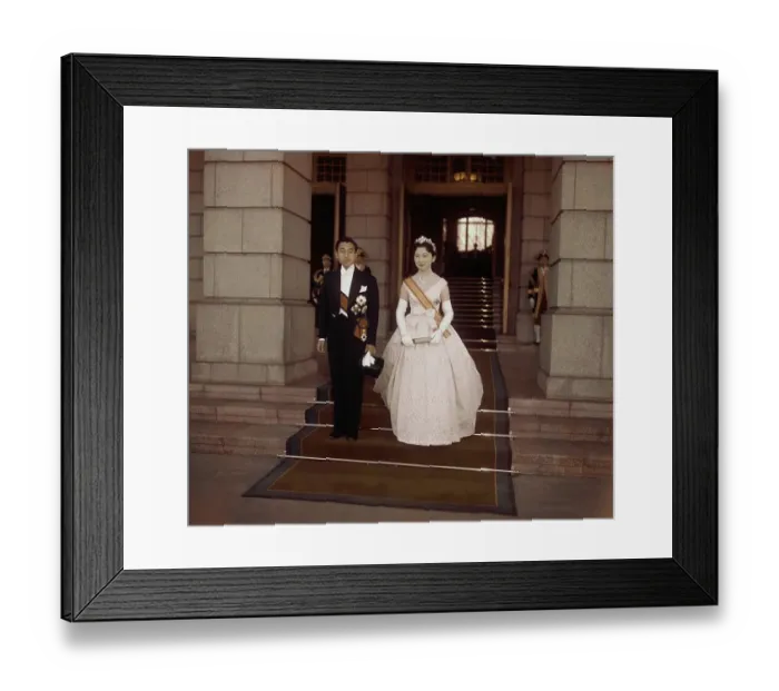 Framed Print : Prince Akihito with Bride Framed Print : Prince Akihito with Bride