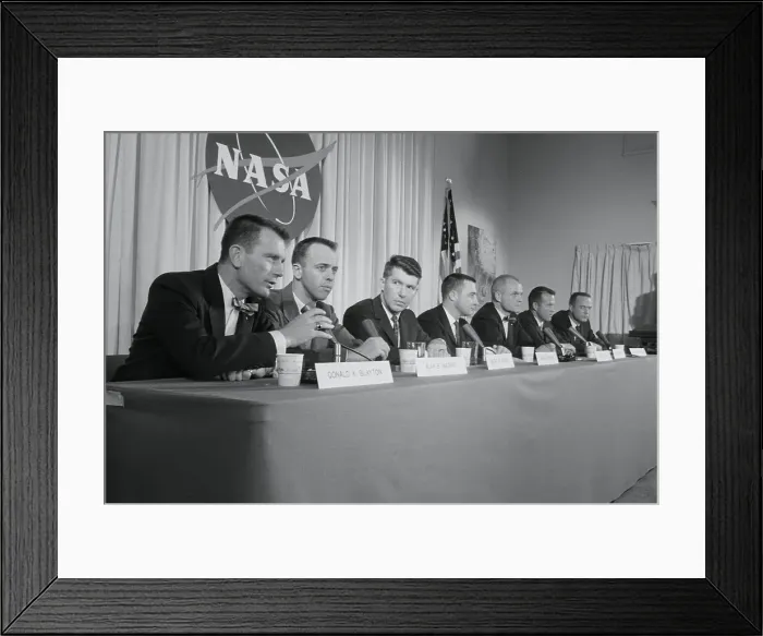 Framed Print : Space Pilots Answering Questions at Press Conference Framed Print : Space Pilots Answering Questions at Press Conference