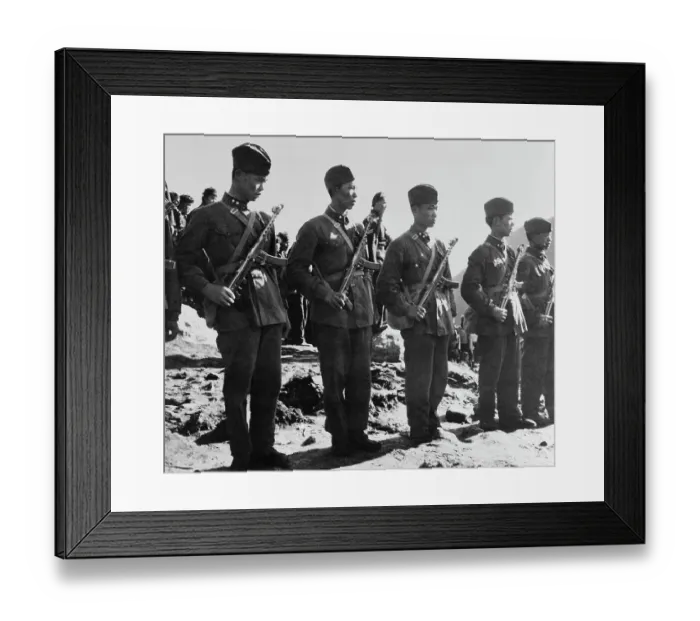 Framed Print : Chinese Troops Standing Guard