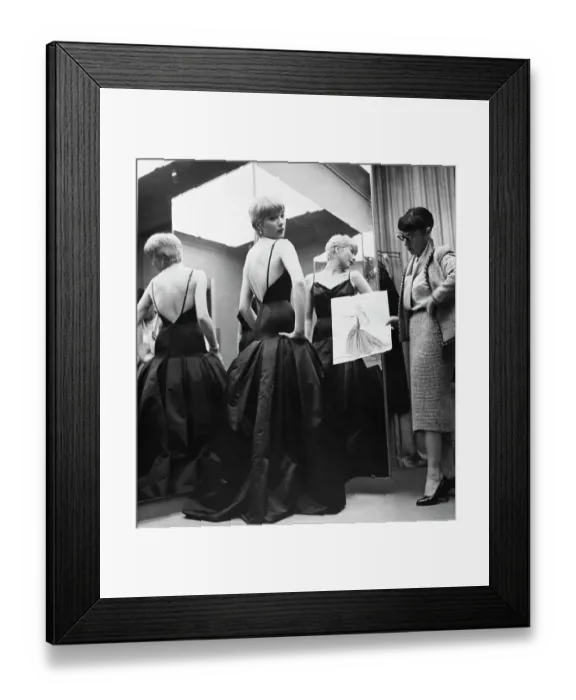 Framed Print : Shirley MacLaine Trying on Gown
