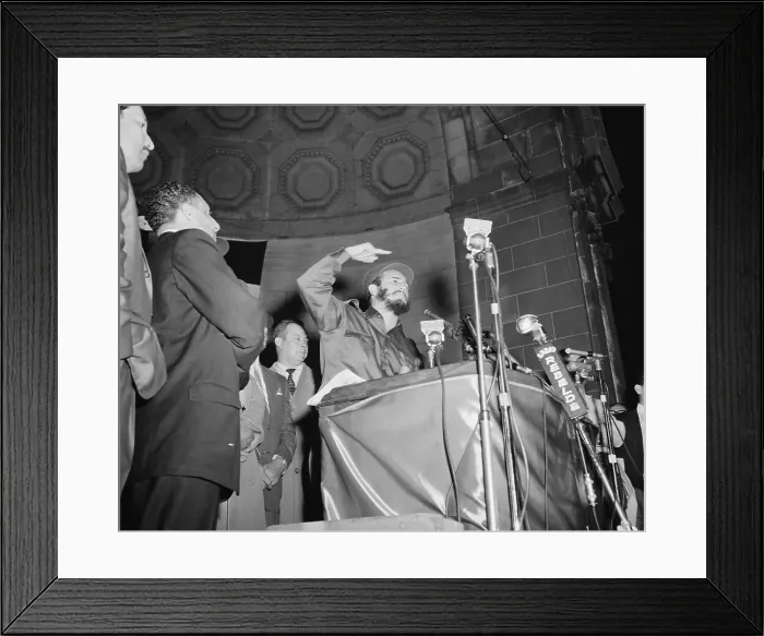 Framed Print : Fidel Castro Makes A Point At Speech Framed Print : Fidel Castro Makes A Point At Speech