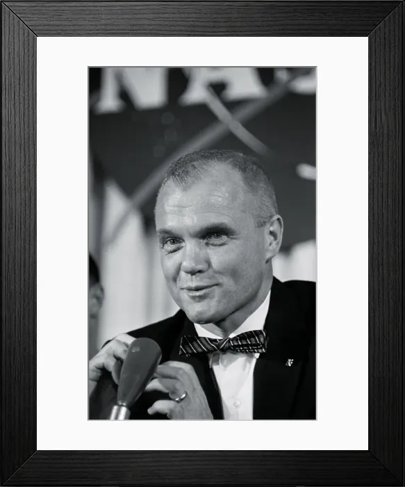 Framed Print : John Glenn Speaking to Press Framed Print : John Glenn Speaking to Press