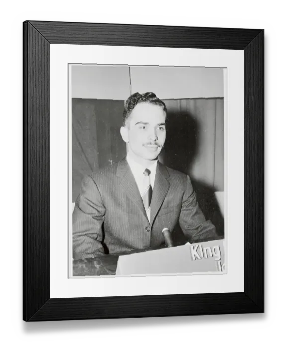 Framed Print : Portrait of King Hussein Framed Print : Portrait of King Hussein